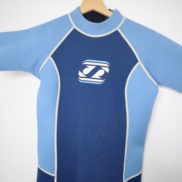 JetPilot wetsuit womens sz Large girls that ride shorty blue Flexlite pre-owned - Picture 3 of 9